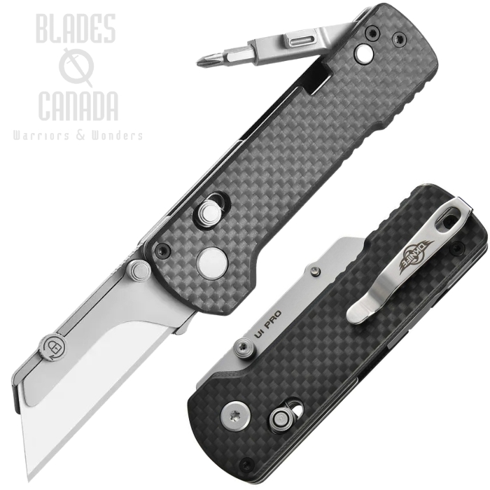 Oknife Otacle U1 Pro Rail Lock Folding Knife, SK5 Replaceable Blade, G10 Black/Carbon Fiber, O-U1PROCFO