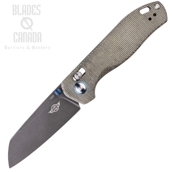 Oknife Rubato 2 Rail Lock Folding Knife, 154CM Black SW, Micarta Green, RUBATO2ODGMT