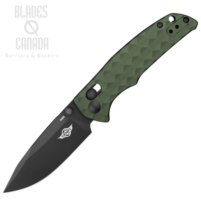 Oknife Rubato 3 Rail Lock Folding Knife, 154CM Black, Aluminum OD Green, RUBATO3ODG