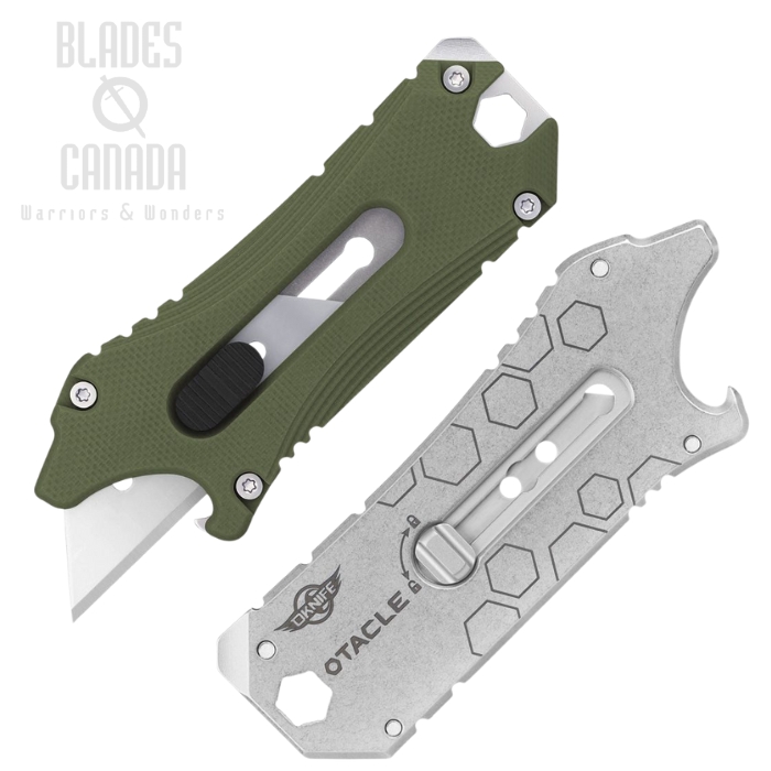 Oknife Octacle EDC Utility Knife, SK2 Blade, G10 OD Green, OTACLEOLVG