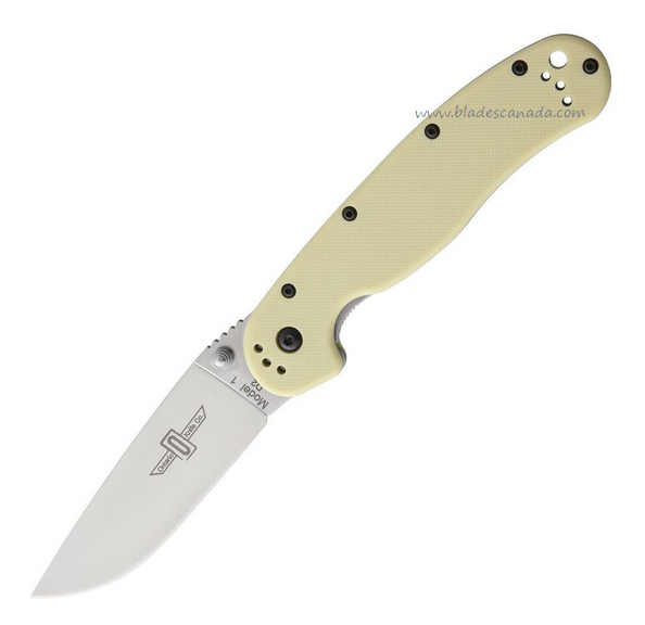 OKC RAT 1 Folding Knife, D2 Plain Edge, Tan Handle, 8867TN - Click Image to Close