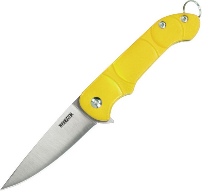 OKC Navigator Flipper Folding Knife, Yellow Handle, 8900YEL - Click Image to Close
