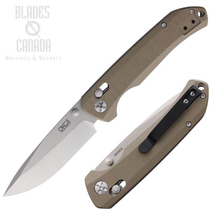 OKC Corporal Crossbar Lock Folding Knife, Stainless SW, G10 Tan, ON9006 (image for) OKC Corporal Crossbar Lock Folding Knife, Stainless SW, G10 Tan, ON9006