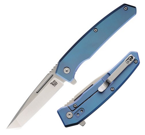 OKC Ti 22 Ultrablue Folding Knife, AUS 8, Titanium Handle, 9800