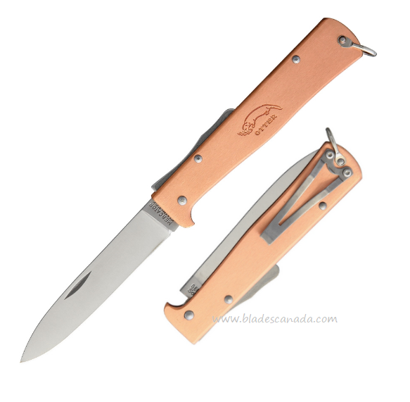 Otter-Messer Mercator Folding Knife, Stainless, Copper Handle, 10636RGR