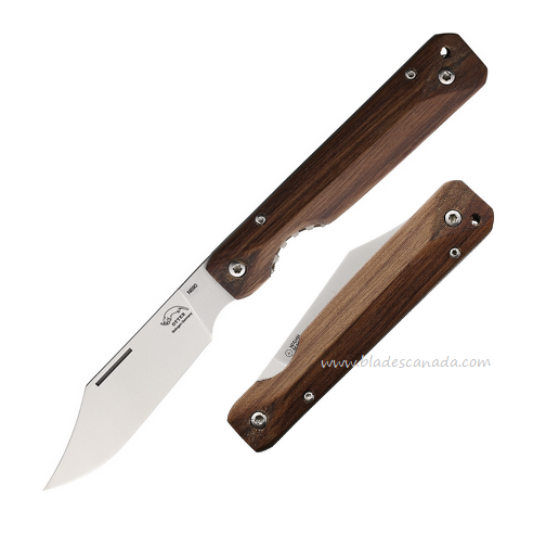 Otter-Messer Rhino Folding Knife, N690 Satin, Wood Handle, 1531