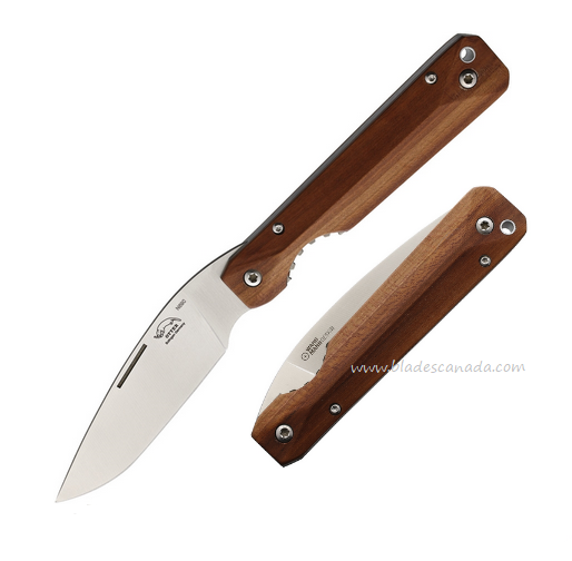 Otter-Messer Beluga Folding Knife, N690 Satin, Plumwood, 1533