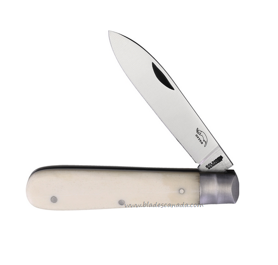 Otter-Messer Large Slipjoint Folding Knife, Carbon Satin, White Bone, 164K
