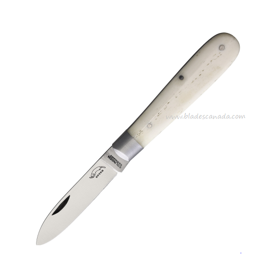 Otter-Messer Small Slipjoint Folding Knife, Carbon Satin, White Bone, 167K