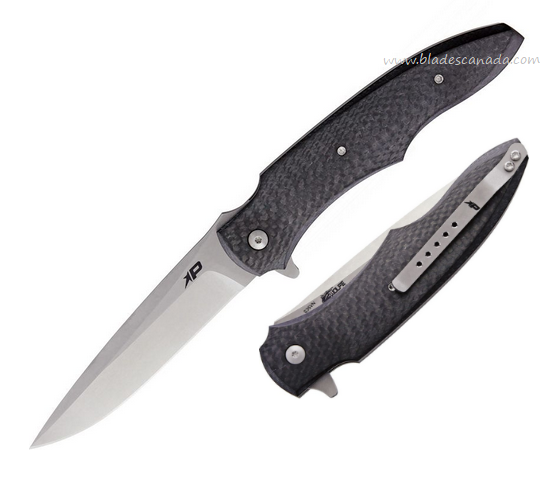 Patriot Bladewerx Lincoln Flipper Folding Knife, S35VN SW, Checkered Carbon Fiber, PB945CF