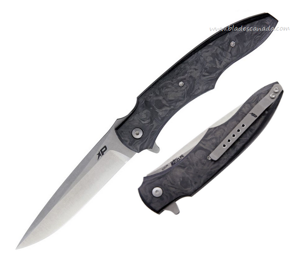 Patriot Bladewerx Lincoln Flipper Folding Knife, S35VN SW, Marbled Carbon Fiber, PB945MCF