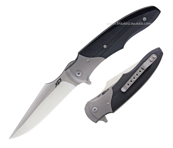 Patriot Bladewerx Mini Lincoln Flipper Folding Knife, S35VN Satin/SW, G10 Black, PB955B