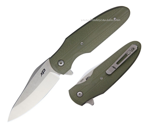 Patriot Bladewerx Jackson Flipper Folding Knife, S35VN, Satin/SW, G10 OD Green, PB960OD