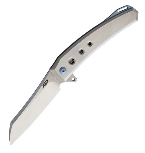 Partiot Bladewerx Davis Flipper Framelock Knife, S35VN SW/Satin, Titanium Satin, 980S