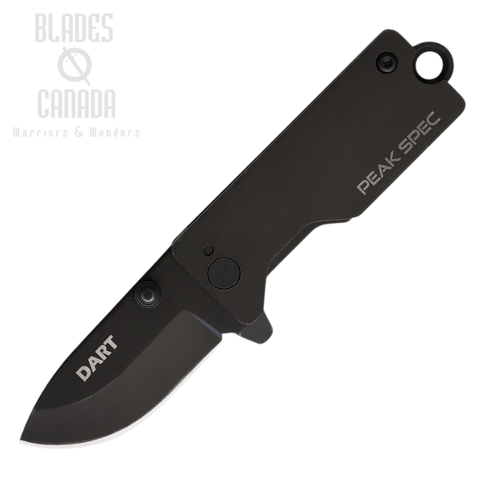 PeakSpec Dart Mini Flipper Framelock Knife, 440C Black, PSC002JB