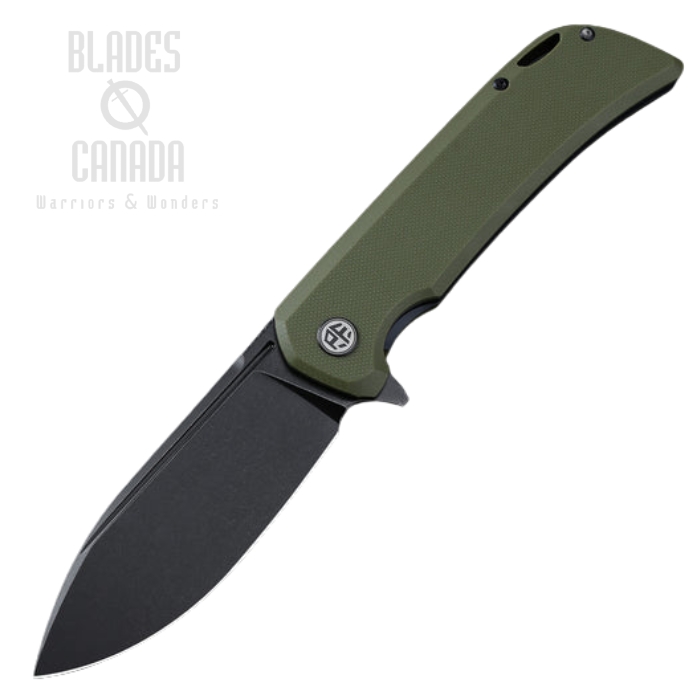(image for) Petrified Fish Tunny Flipper Folding Knife, 14C28N Black SW, G10 Green, PFB05GRDW