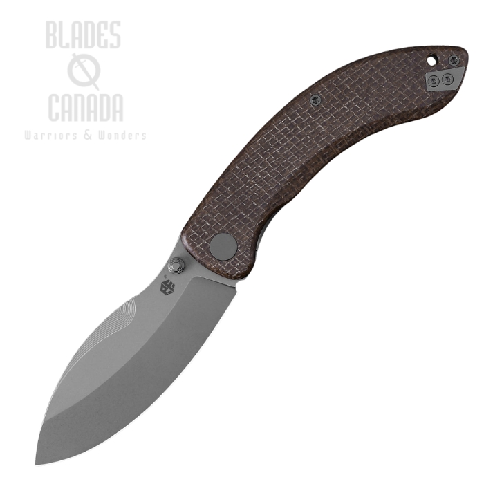 (image for) Petrified Fish Zonda Folding Knife, 14C28N Gray SW, Micarta Brown, PFB06BRMGAW