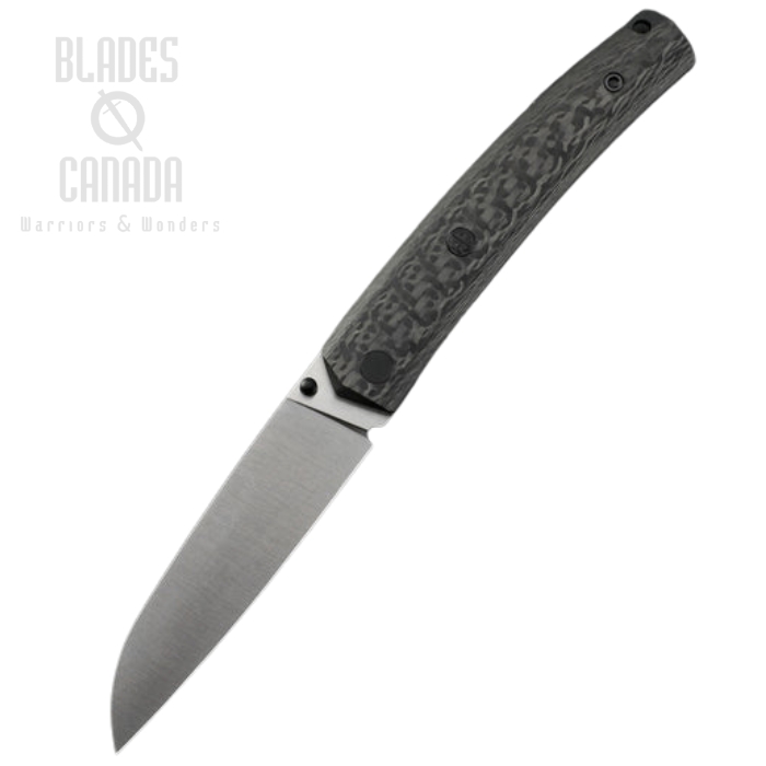 Petrified Fish Patte V2 Folding Knife, 14C28N Satin, Carbon Fiber, PF719CS