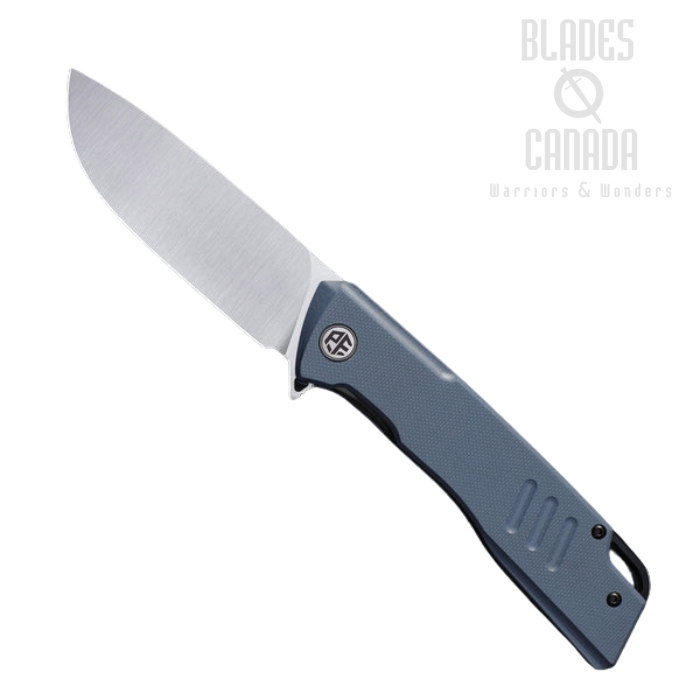 Petrified Fish Loco Flipper Folding Knife, D2 Satin, G10 Blue, PFB02BS