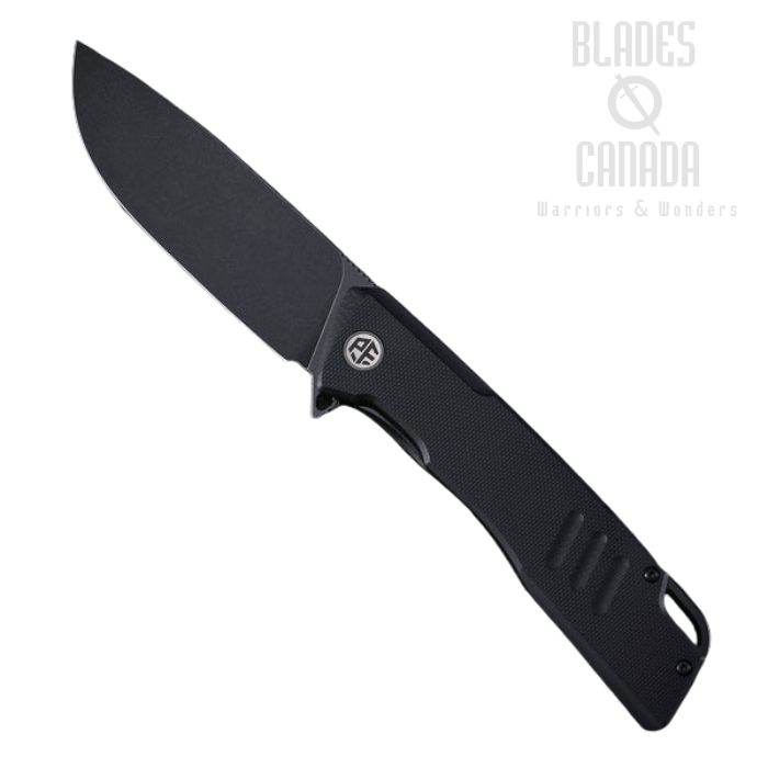 Petrified Fish Loco Flipper Folding Knife, D2 Black SW, G10 Black, PFB02DDW