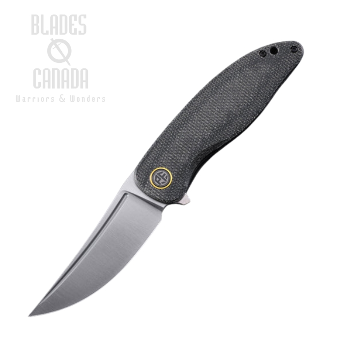 Petrified Fish Simum Flipper Folding Knife, K110 Satin, Micarta Black, PFP06DMS