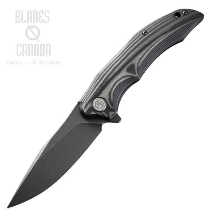 Petrified Fish Hairtail Flipper Folding Knife, K110 Gray SW, Carbon Fiber, PFP10CGAW