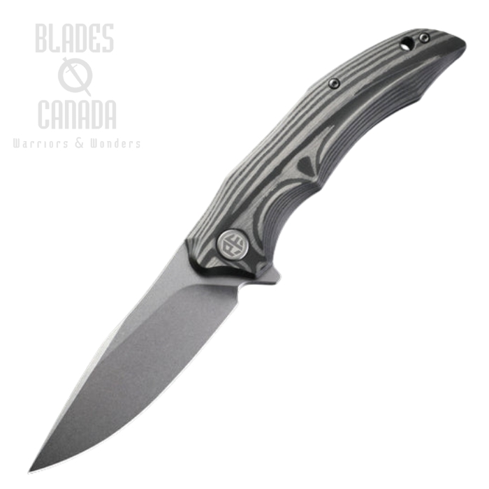 Petrified Fish Hairtail Flipper Folding Knife, K110 Stonewash, Carbon Fiber, PFP10CW
