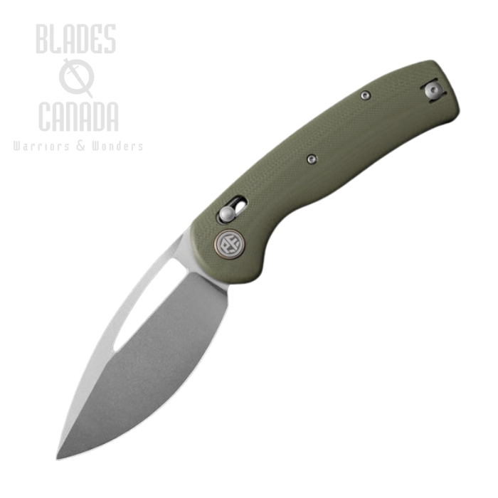 Petrified Fish Viper Crossbar Lock Folding Knife, K110 Stonewash, G10 Green, PFP13GRW