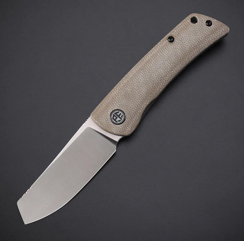 Petrified Fish Flavorist Flipper Folding Knife, K110 Satin, Micarta Khaki, E05KMP