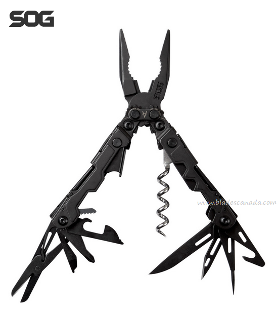 SOG Powerlite Multitool, 17 Tools, Steel Black, PL1002