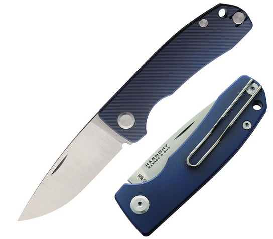 PMP Harmony Slipjoint Folding Knife, M390, Titanium Blue, PMP005