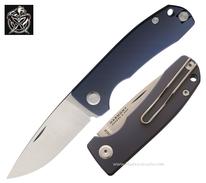 PMP Harmony Slipjoint Folding Knife, M390, Titanium Blue, PMP005