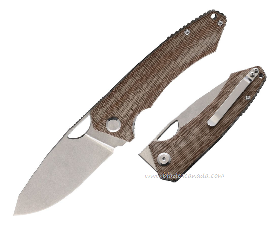PMP Spartan Folding Knife, N690 SW, Micarta Brown, PMP015