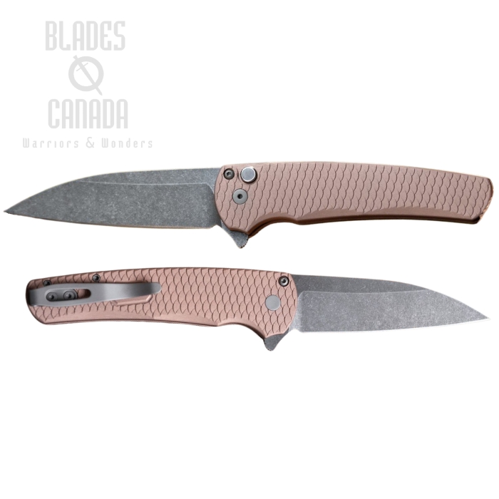 Pro-Tech Malibu Flipper Button Lock Folding Knife, MagnaCut Acid Wash, Aluminum Tan, 5336-LTD AW FDE