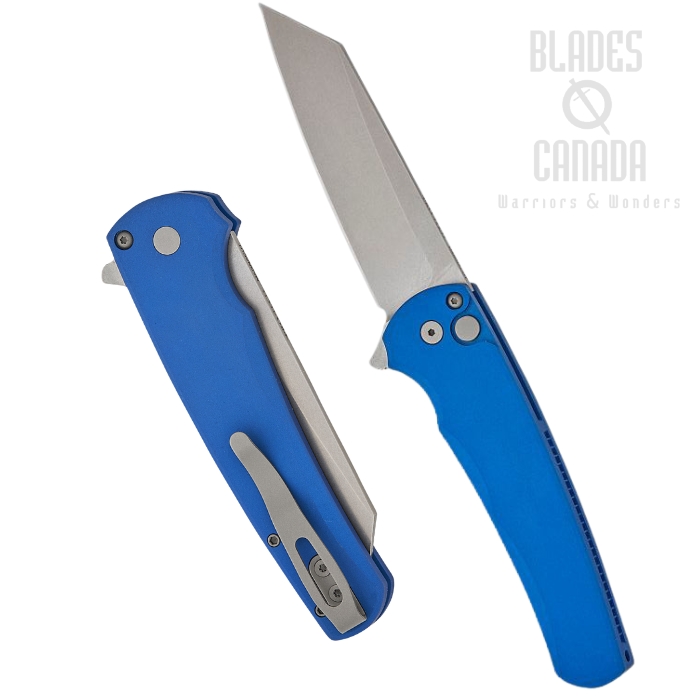 Pro-Tech Malibu Flipper Button Lock Knife, CPM MagnaCut SW, Aluminum Blue, 5401-Blue