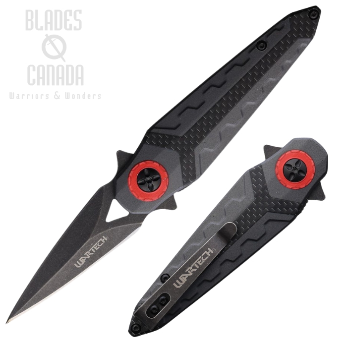 Flipper Folding Knife, Assisted Opening, Stainless Black SW, Aluminum Gray, M4617
