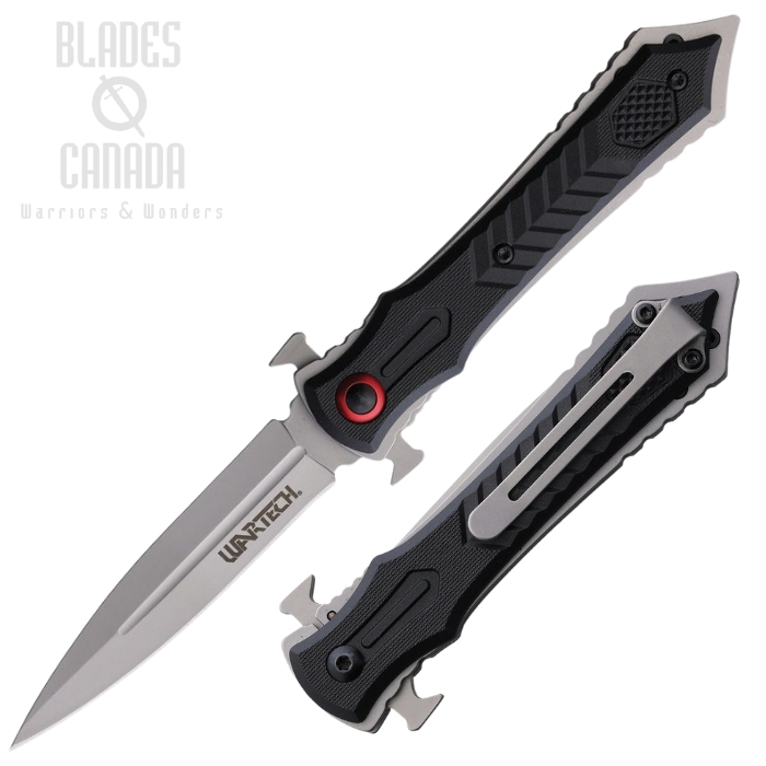 Flipper Folding Knife, Assisted Opening, Stainless Bead Blast, Nylon Black, M4619