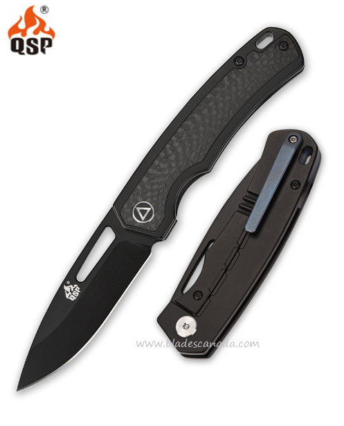 QSP Puffin Framelock Folding Knife, CPM S35VN, Titanium/Carbon Fiber, QS127-A