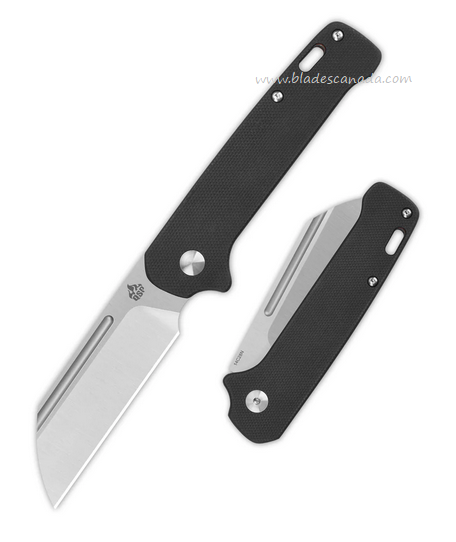 QSP Penguin Slipjoint Folding Knife, 14C28N Satin, G10 Black w/Red Liner, QS130SJ-B