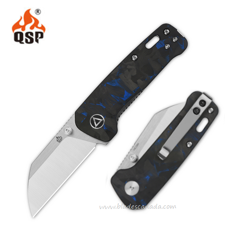 QSP Mini Penguin Folding Knife, 14C28N Two-Tone, G10/Carbon Fiber Overlay, 130XS-D1