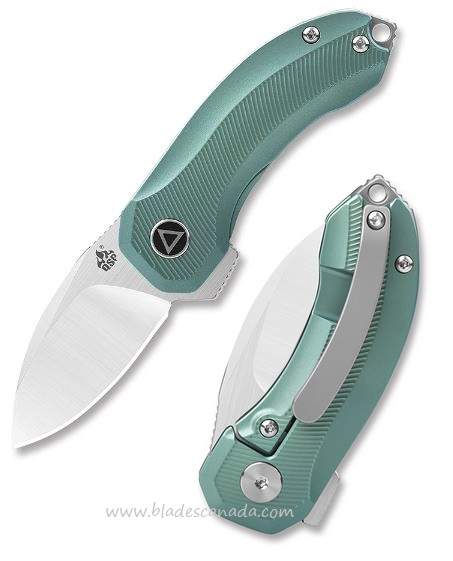 QSP Hamster Flipper Framelock Knife, S35VN, Titanium Green, QS138-C - Click Image to Close