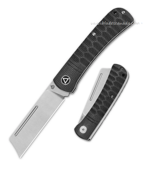 QSP Hedgehog Slipjoint Folding Knife, 14C28N Satin, Micarta Black, QS142-E