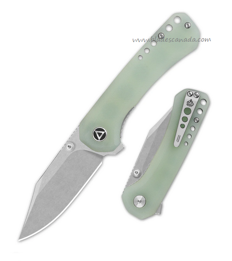 QSP Kestrel Flipper Folding Knife, 14C28N SW, G10 Jade, QS145-B1