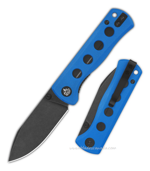QSP Canary Folding Knife, 14C28N Black, G10 Blue, QS150-I2
