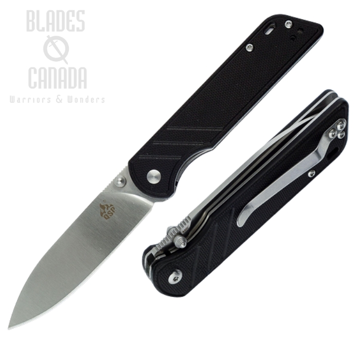 QSP Parrot V2 Folding Knife, D2 Steel, G10 Black, QS102-A