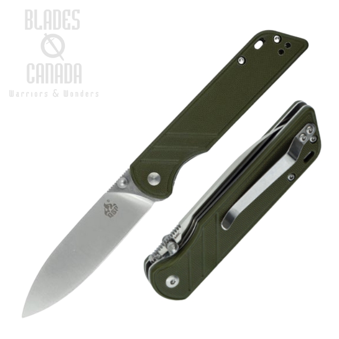 QSP Parrot Folding Knife, D2 Steel, G10 Green, QS102-B
