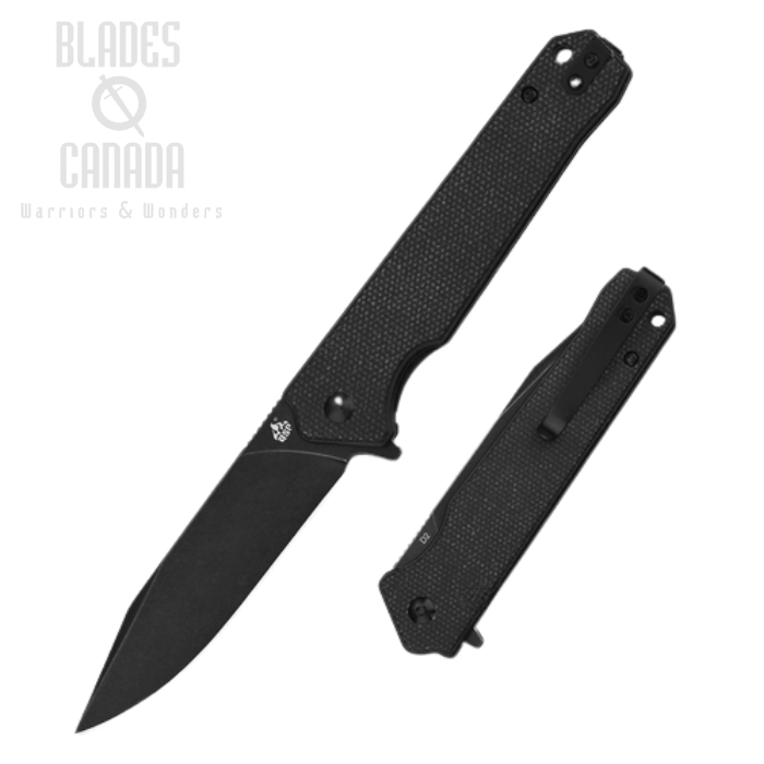 (image for) QSP Mamba V2 Flipper Folding Knife, D2 Black SW, Micarta Black, QS111-G2