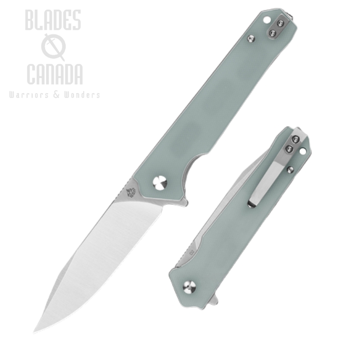 (image for) QSP Mamba Flipper Folding Knife, D2 Satin, G10 Jade, 111-J1