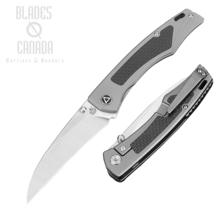 (image for) QSP Songbird Framelock Folding Knife, CPM S35VN, Titanium/Carbon Fiber, QS115-B