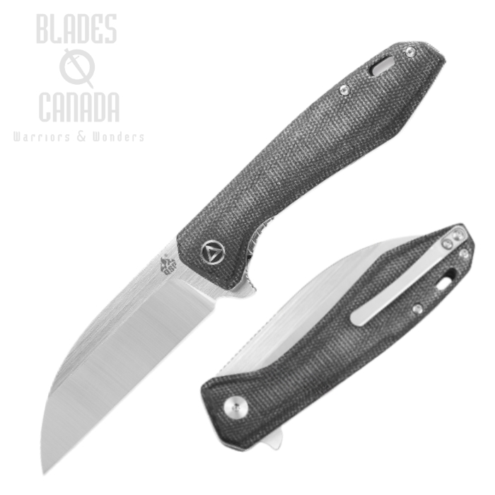 (image for) QSP Pelican Flipper Folding Knife, CPM S35VN, Micarta Black, QS118-D2